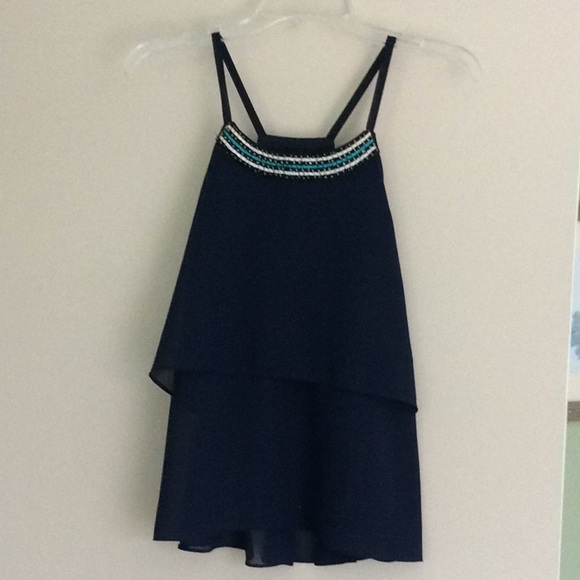 Iz Byer Tops - Beautiful navy blue top